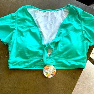 NWT cap sleeve swim top